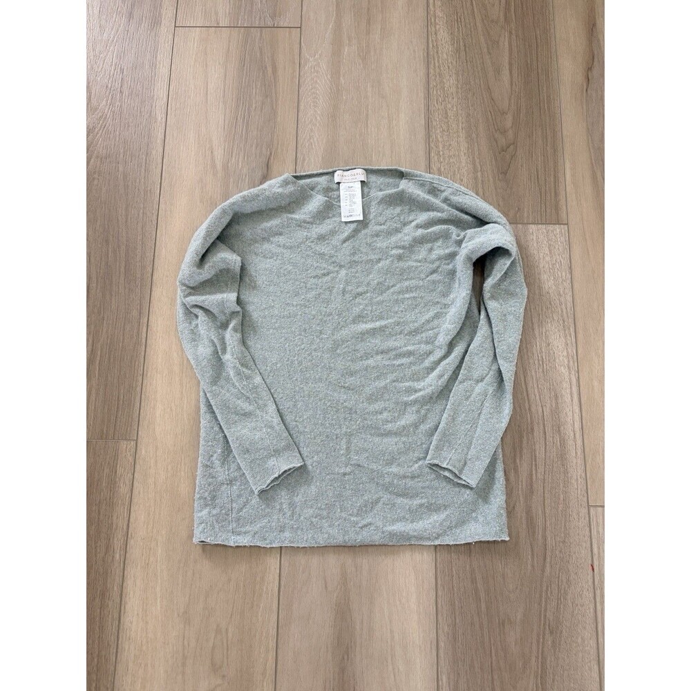 Bianco & blu made in Italy cashmere silk wool blend crewneck Sweater Small Green